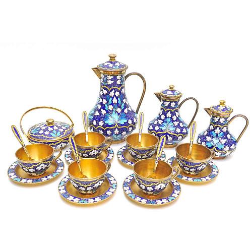 Сервиз чайный с эмалью. СССР.